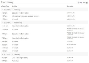 dna sample tracking mumbai to memphis