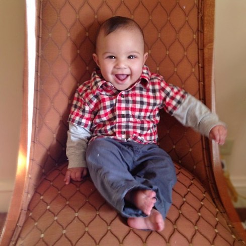 Henry in his first button-down shirt, ready for a day of touring Washington, DC.